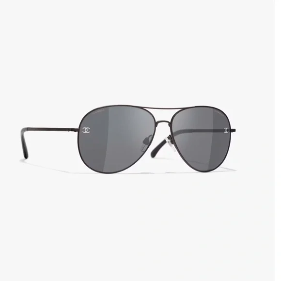 CHANEL | Accessories | Chanel Black Aviator Sunglasses  display picture 1